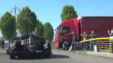 [4k] Batmobile on the move at Gumball 3000 Team Galag